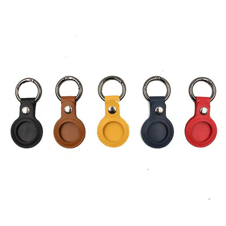AirTag holder in black PU leather