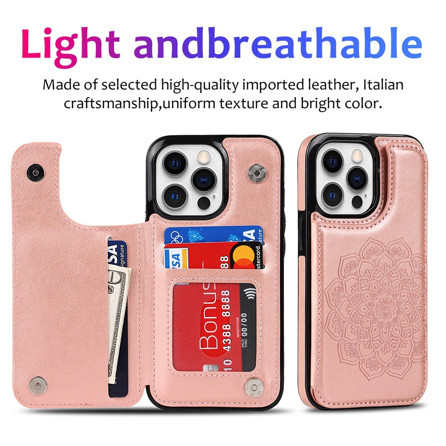 Stylish Magnetic Wallet Case with Card Slots