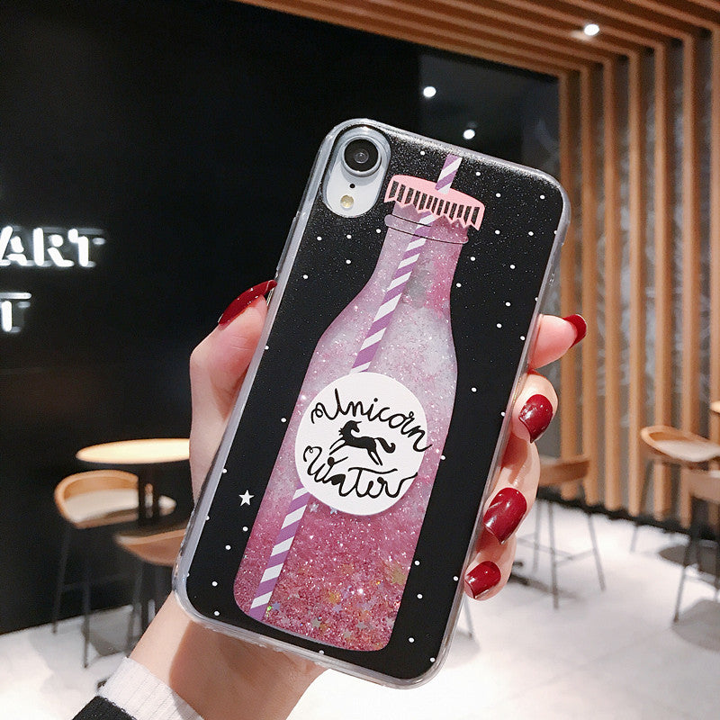 Glitter phone case with colourful floral design