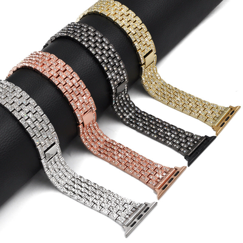Rose gold Apple Watch band close up