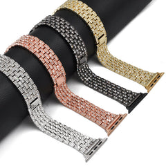 Rose gold Apple Watch band close up