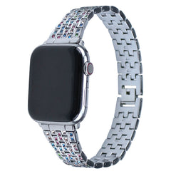 Multi-coloured luxury watch band with clasp