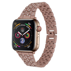 Stylish diamond-studded watch band on wrist