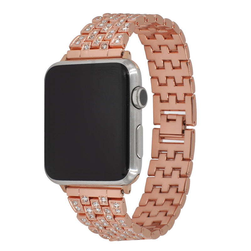 Adjustable watch band displayed on a surface