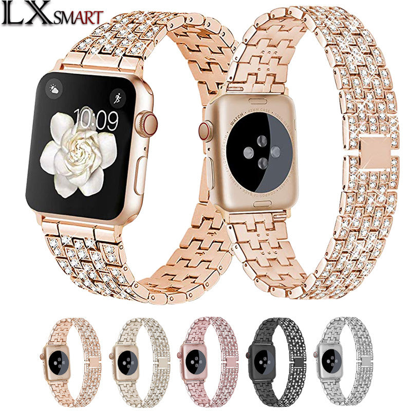 Multi-coloured luxury watch band with clasp