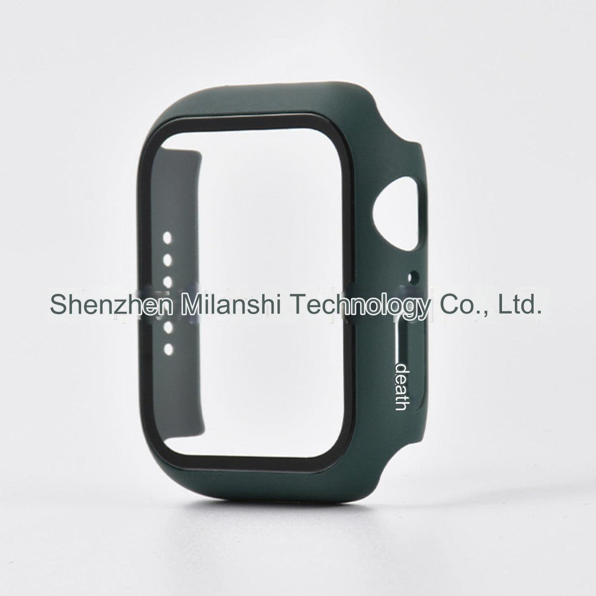 Apple Watch case with various colours on table