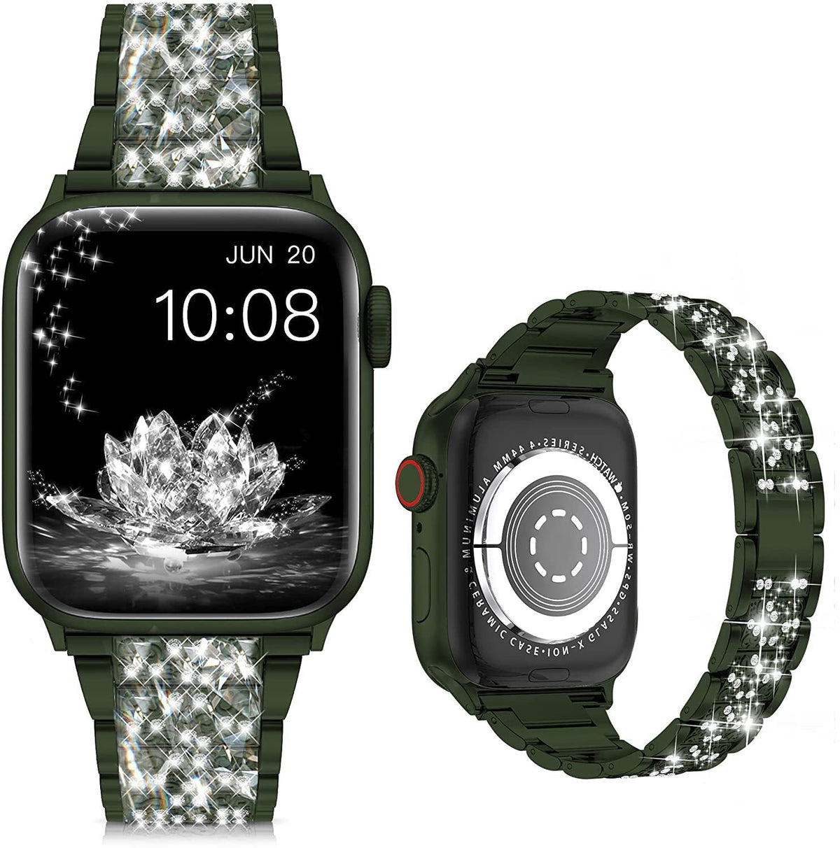 Apple Watch bands displayed on a soft surface