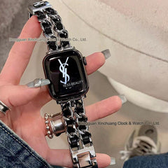 Rose gold and black watch band for Apple Watch