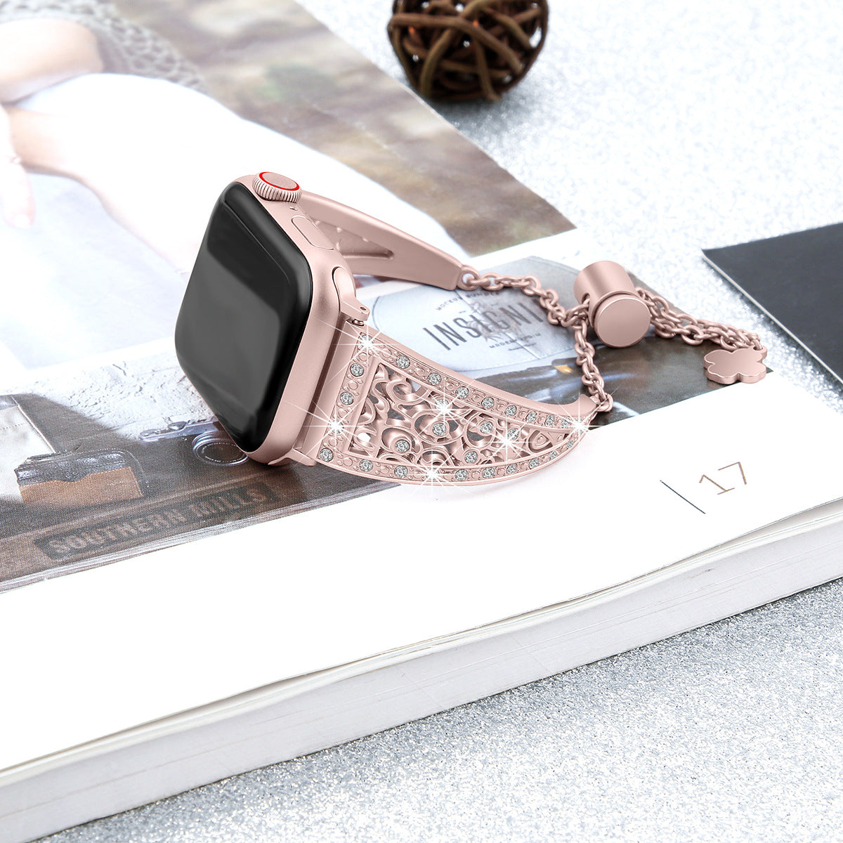 Premium quality rhinestone apple watch band