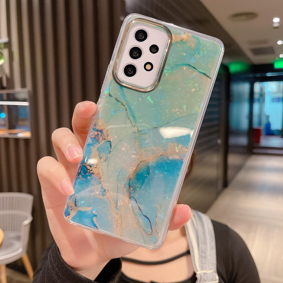 Sleek Marble Pattern Samsung Case in Leopard