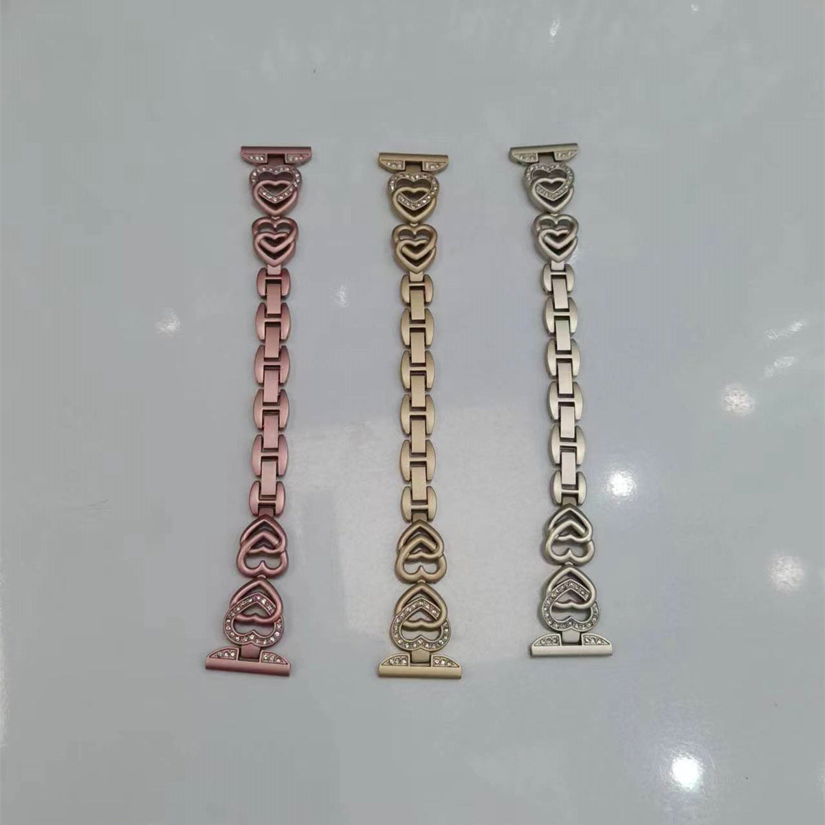 Metal watch bands set for Apple Watch with rhinestones
