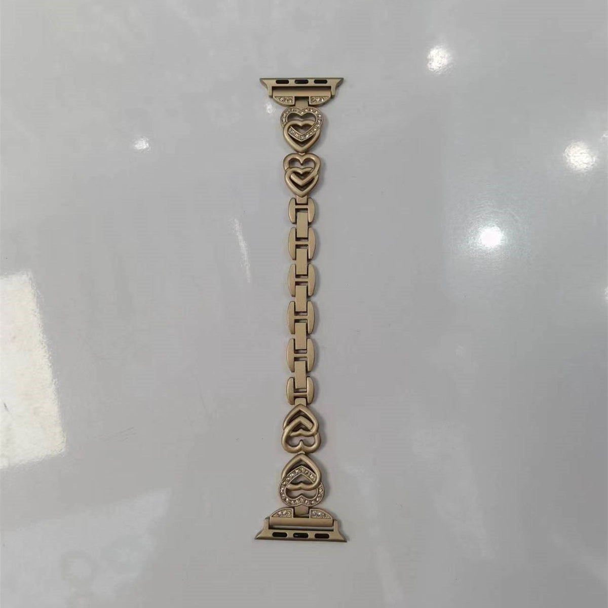 Stylish heart-shaped metal rhinestone watch band for Apple Watch 1