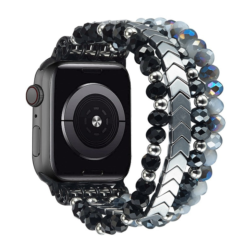 Close-up of Crystal Beaded Apple Watch Strap