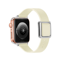 Elegant boutique display of leather Apple Watch bands