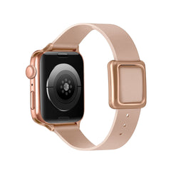 Genuine leather Apple Watch band in Starlight colour