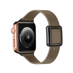 Black leather watch band for Apple Watch