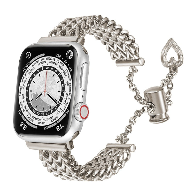Stylish stainless steel heart woven chain bracelet image 9