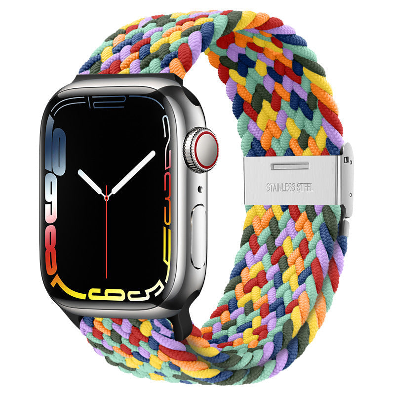 Comfortable nylon woven strap shown with adjustable buckle
