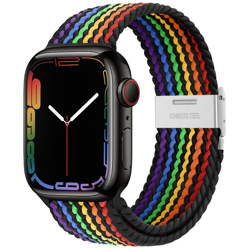 Fashionable nylon strap for Apple Watch in action