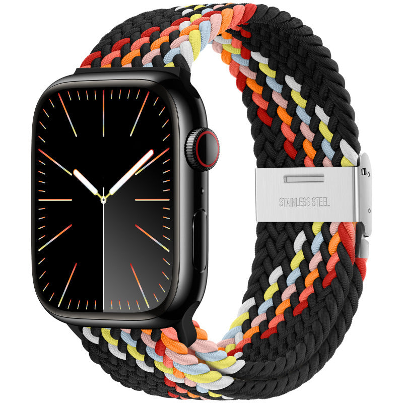 Comfortable nylon woven strap shown with adjustable buckle
