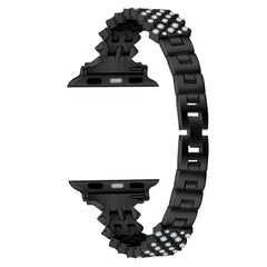 Stylish diamond-studded metal Apple Watch band in Silver