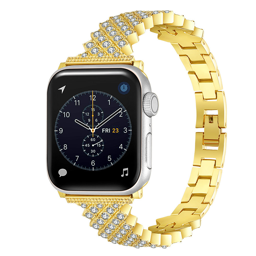 Elegant Apple Watch band in Rose Gold with diamond accents