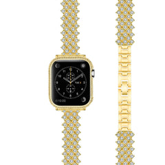 Stylish diamond-studded metal Apple Watch band in Silver