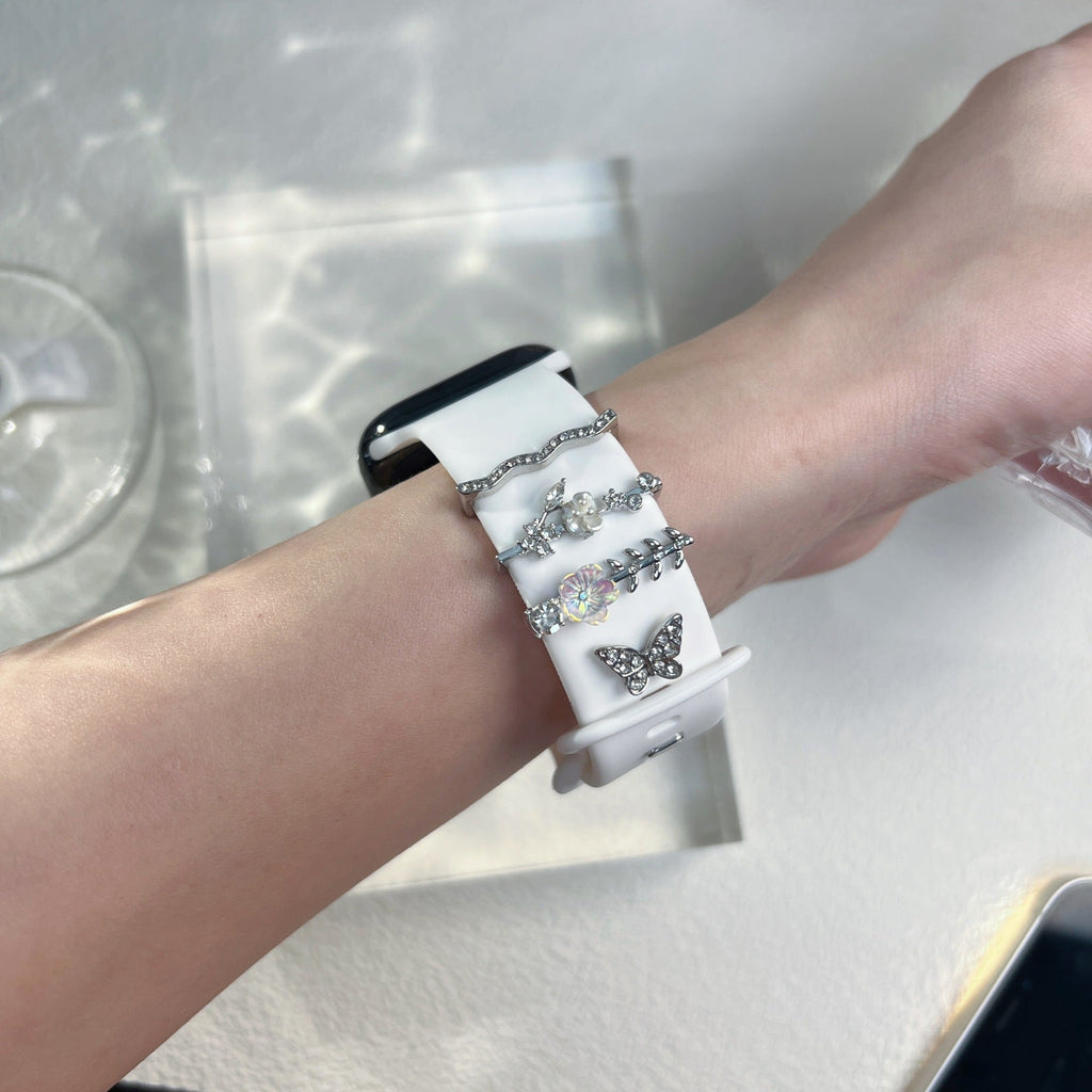 Close up of decorative buckle watch strap