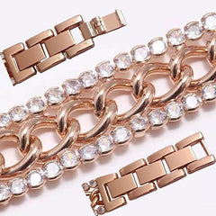 Stylish Diamond Denim Chain Apple Watch Band side view
