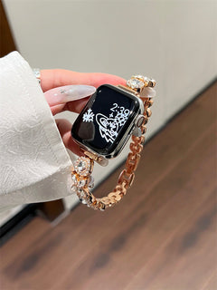 Stylish Metal Starlight Apple Watch Band from top view