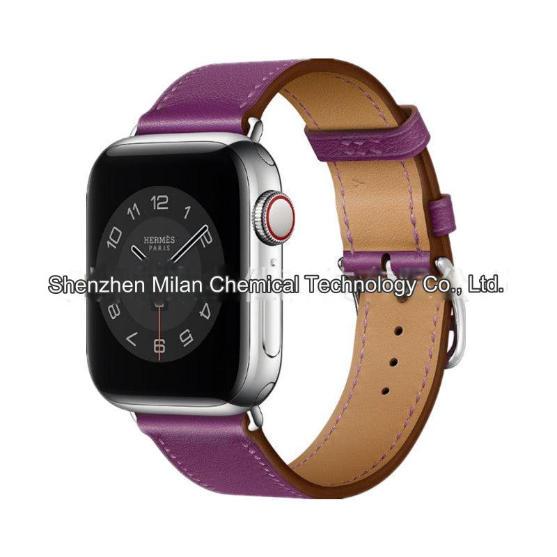 Lifestyle image of leather watch band in vibrant colours