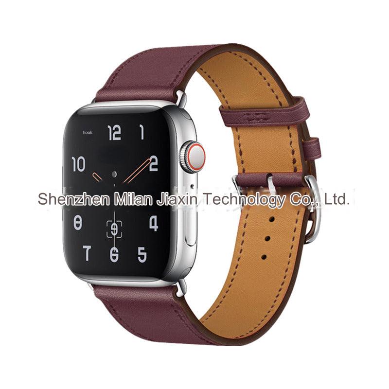 Various colour options of Apple Watch leather band
