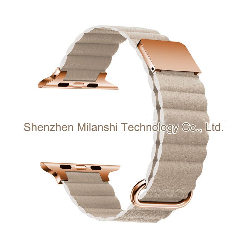 Subtle rose pink leather watch band for Apple Watch