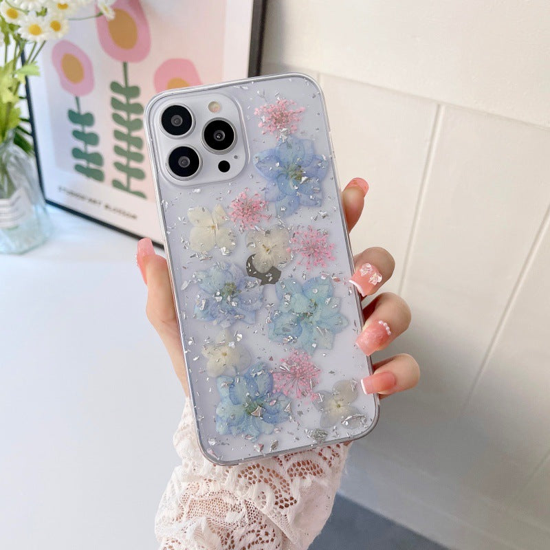 Floral Gold Foil iPhone Case in purple