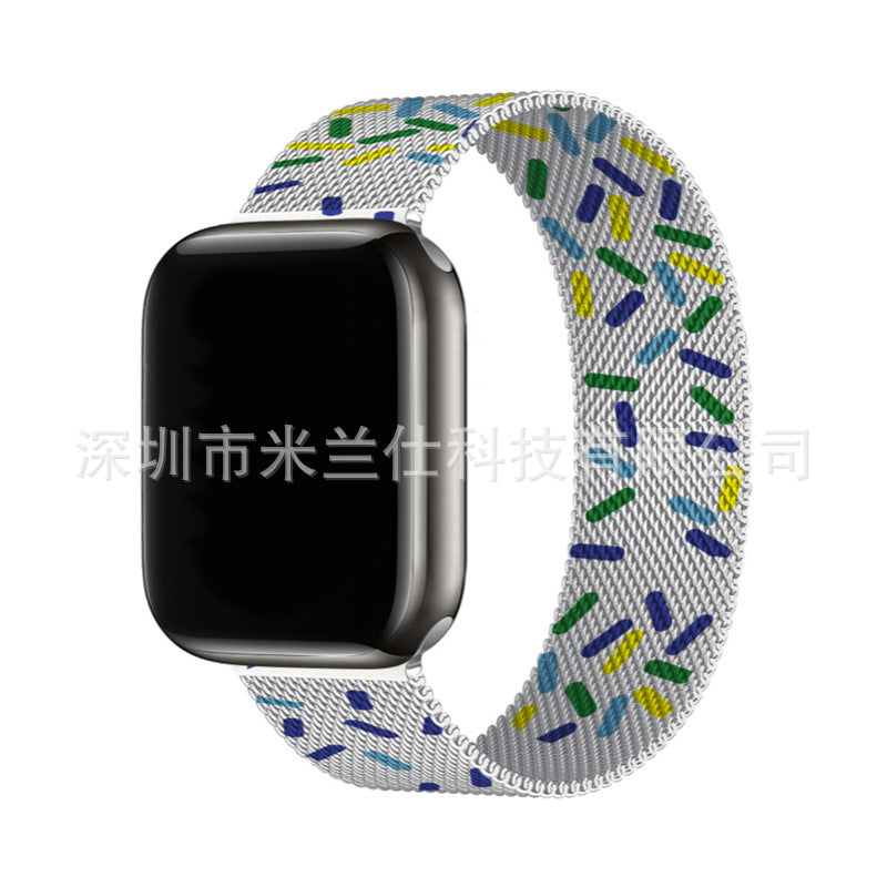 Lifestyle image of Apple Watch with Milanese loop band