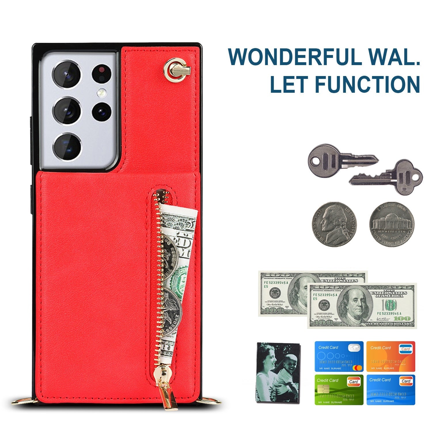 Adjustable Strap on Wallet Case for Convenience