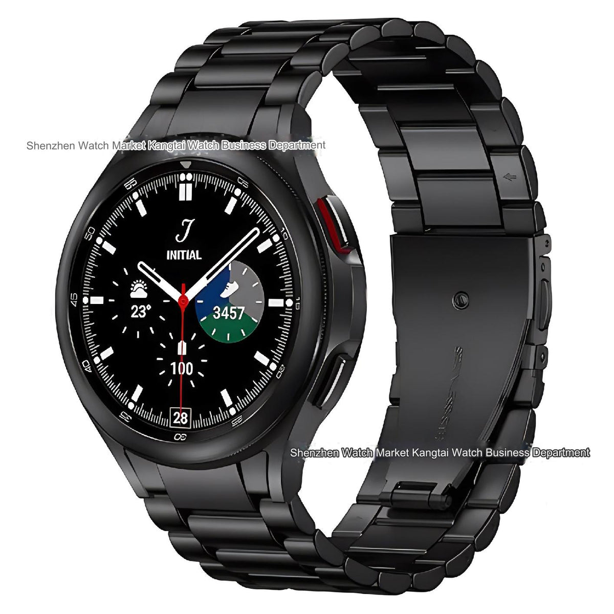 Sleek design of Samsung Galaxy Watch band in black