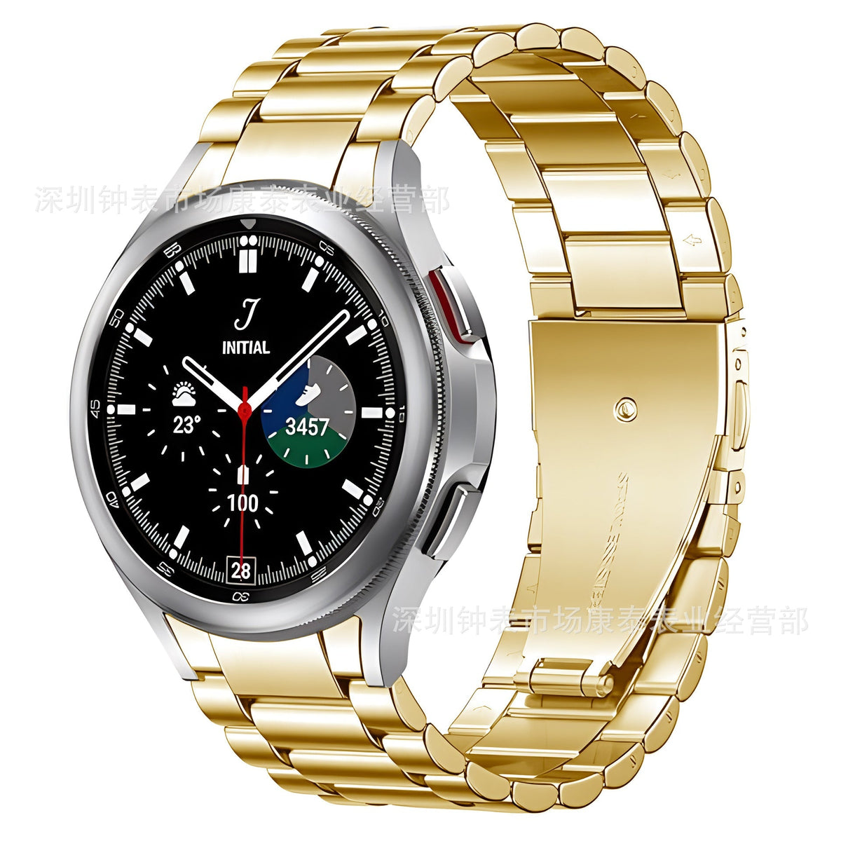 Stainless steel strap displayed in multiple colours
