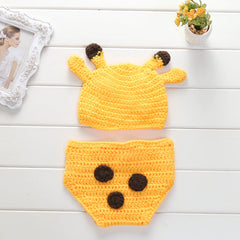 Side view of kids giraffe costume