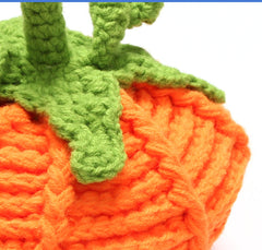 Kids Pumpkin Knit Hat outdoors