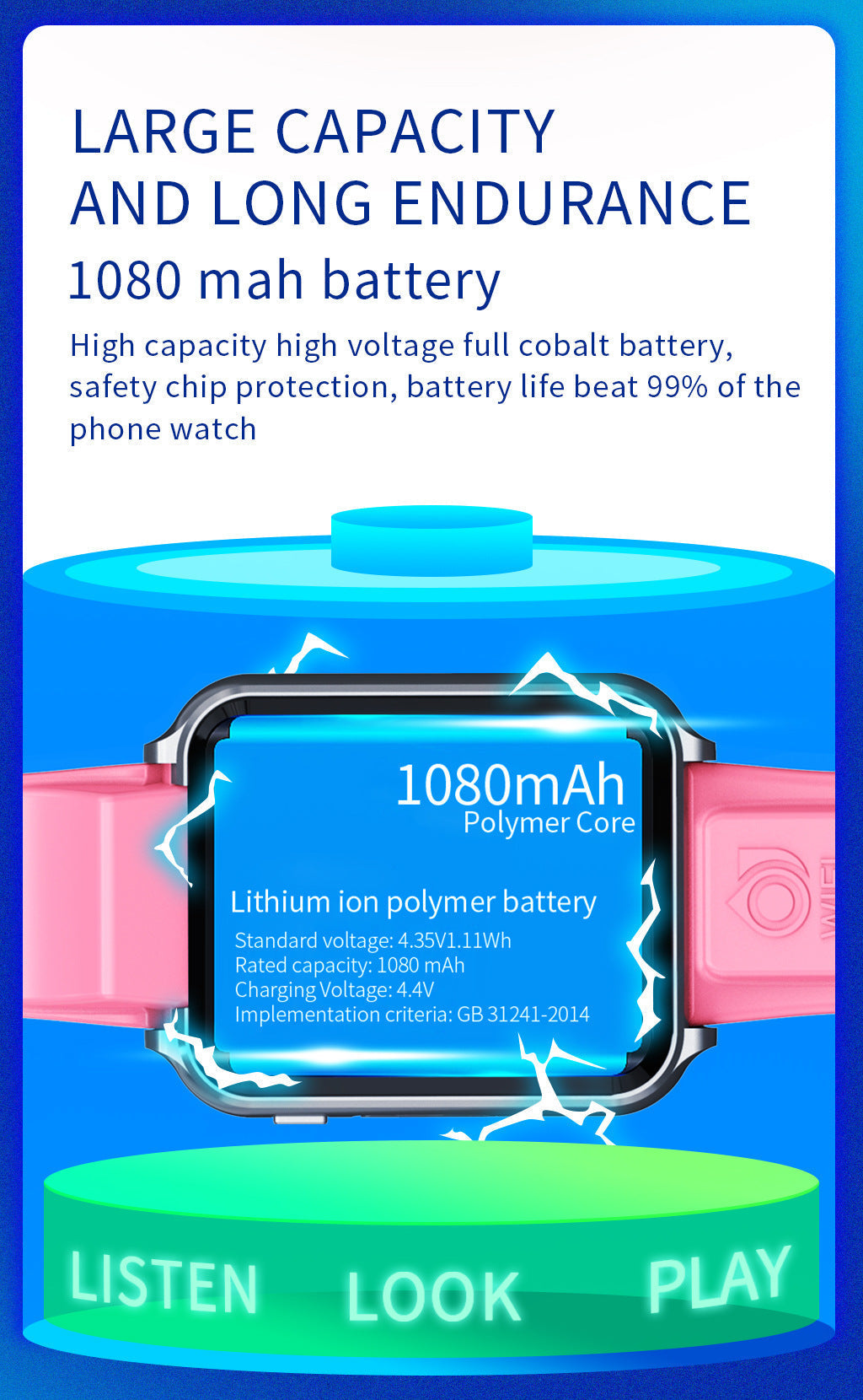 Advanced 4G Smartwatch front view