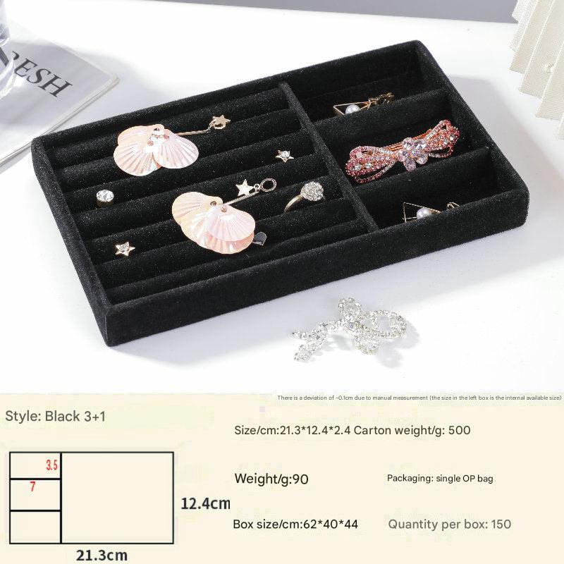 Stylish grey velvet jewelry tray with earrings