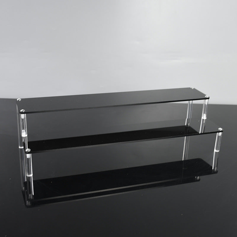 Side view of sturdy acrylic display setup