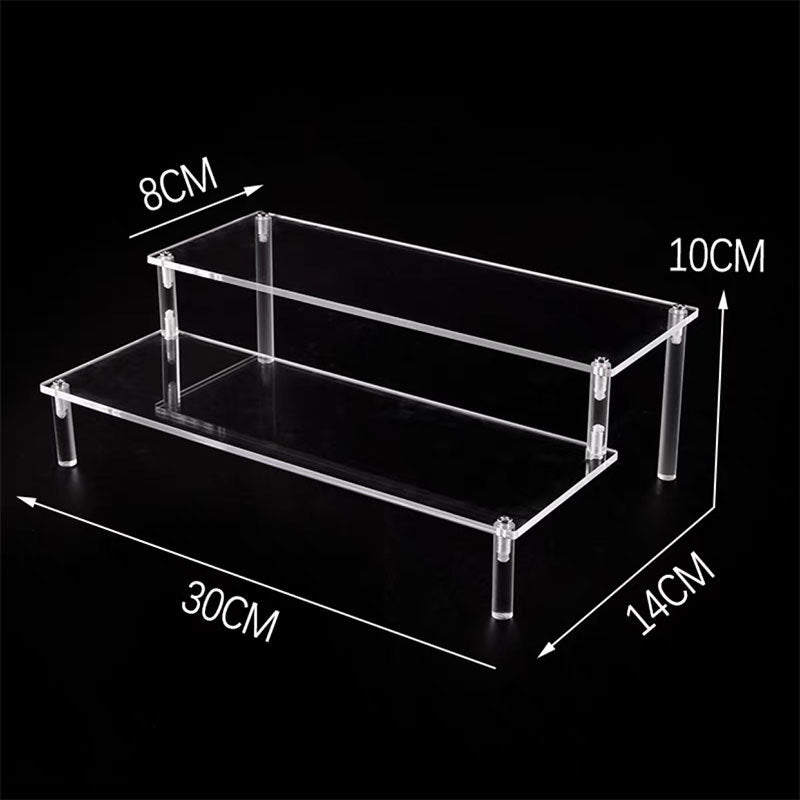 Top view of minimalist acrylic shelving