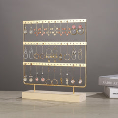 Iron Earring Rack with Earrings Displayed
