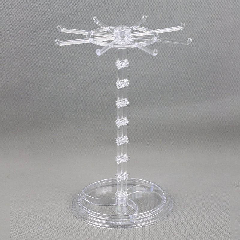 front view of rotating storage stand with accessories