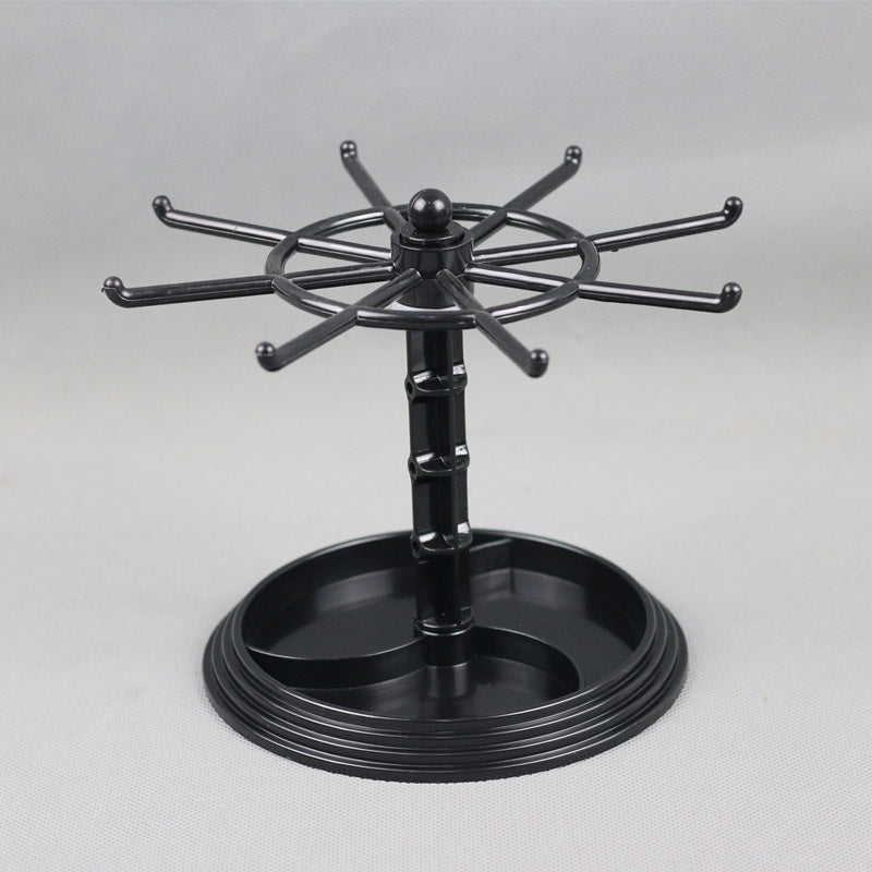 side view of compact rotating organiser stand