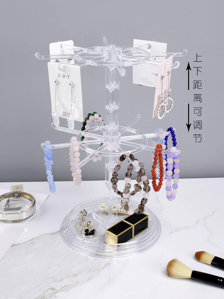 organised jewellery displayed on rotating stand