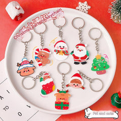Festive acrylic keychain with cheerful design 2