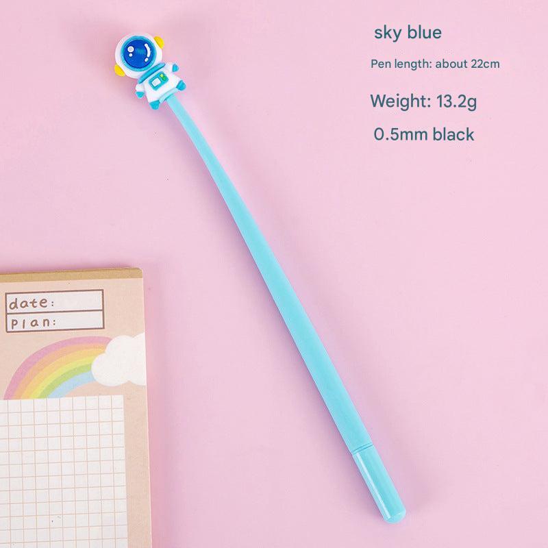 Range of astronaut gel pens spread out on desk